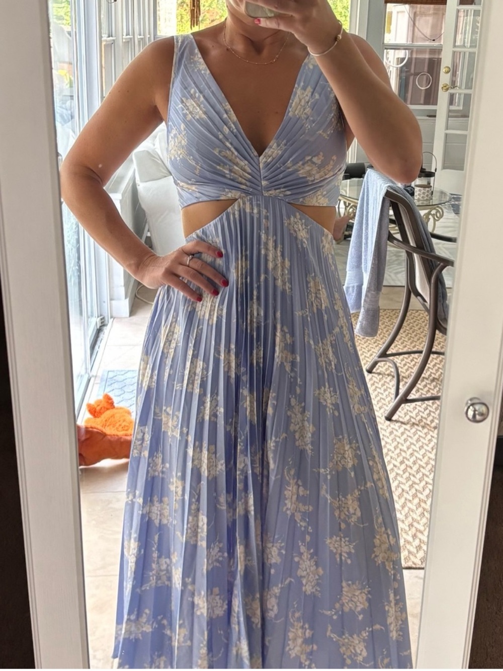 Abercrombie Light Blue Floral
Cutout Maxi Dress